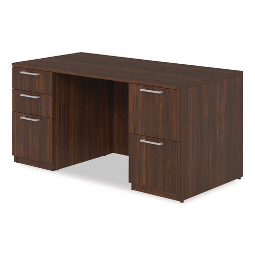 Image of Alera® Alera Seville Series Double Pedestal Desk, 60" x 30" x 29", Mahogany