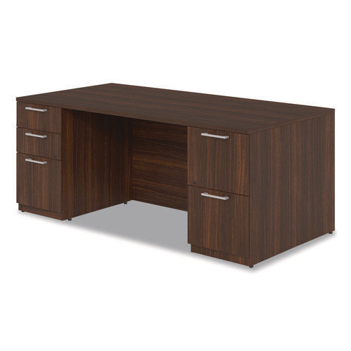 Image of Alera® Alera Seville Series Double Pedestal Desk, 72" x 36" x 29", Mahogany