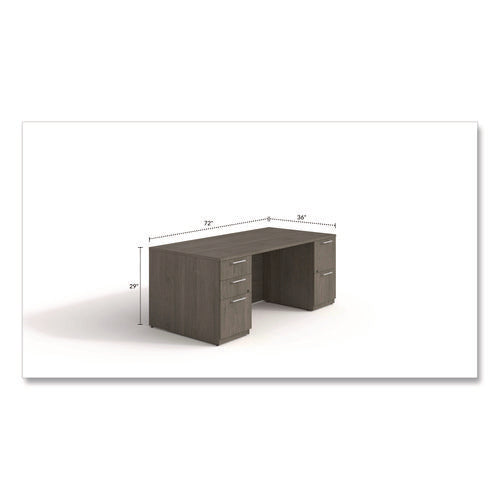 Image of Alera® Alera Seville Series Double Pedestal Desk, 72" x 36" x 29", Walnut