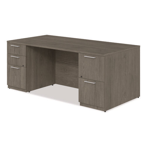 Image of Alera® Alera Seville Series Double Pedestal Desk, 72" x 36" x 29", Walnut
