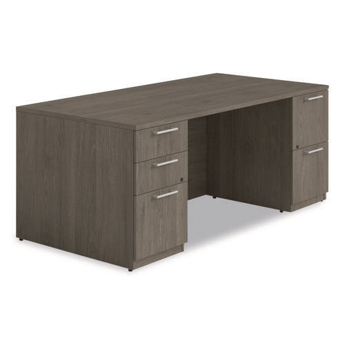Image of Alera® Alera Seville Series Double Pedestal Desk, 72" x 36" x 29", Walnut