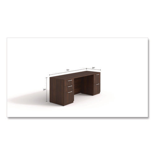 Image of Alera® Alera Seville Series Double Pedestal Credenza, 72w x 24d x 29h, Mahogany