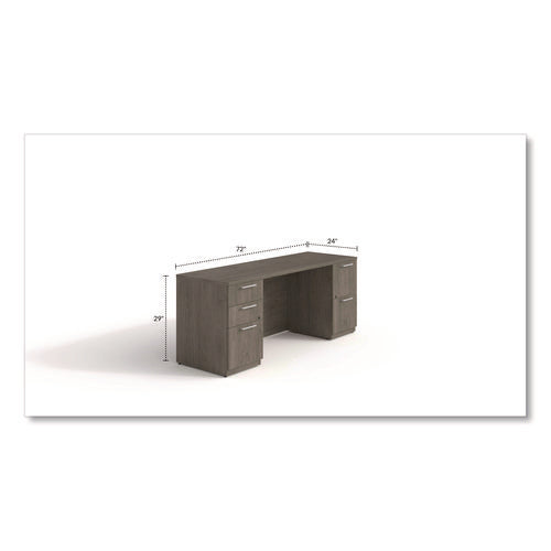 Image of Alera® Alera Seville Series Double Pedestal Credenza, 72w x 24d x 29h, Walnut