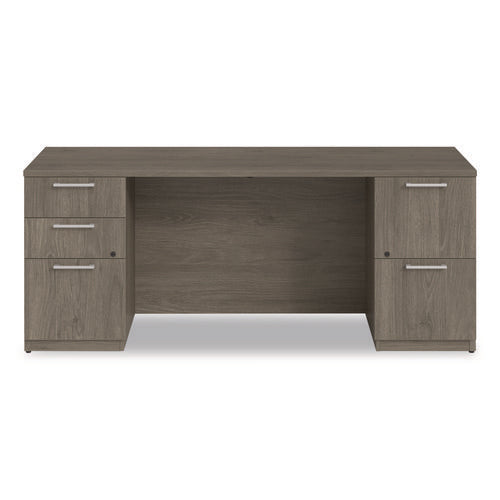 Image of Alera® Alera Seville Series Double Pedestal Credenza, 72w x 24d x 29h, Walnut