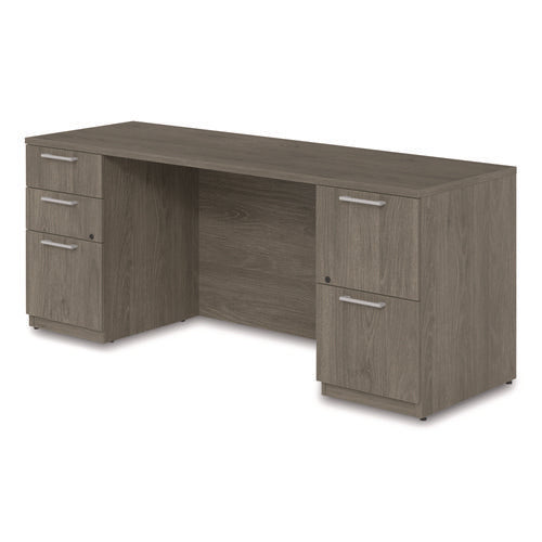 Image of Alera® Alera Seville Series Double Pedestal Credenza, 72w x 24d x 29h, Walnut