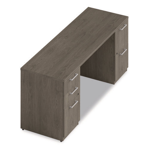 Image of Alera® Alera Seville Series Double Pedestal Credenza, 72w x 24d x 29h, Walnut