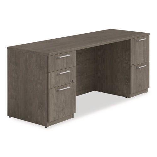 Image of Alera® Alera Seville Series Double Pedestal Credenza, 72w x 24d x 29h, Walnut