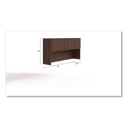 Image of Alera® Alera Seville Hutch with Doors, 4 Compartments, 72w x 16d x 36h, Mahogany