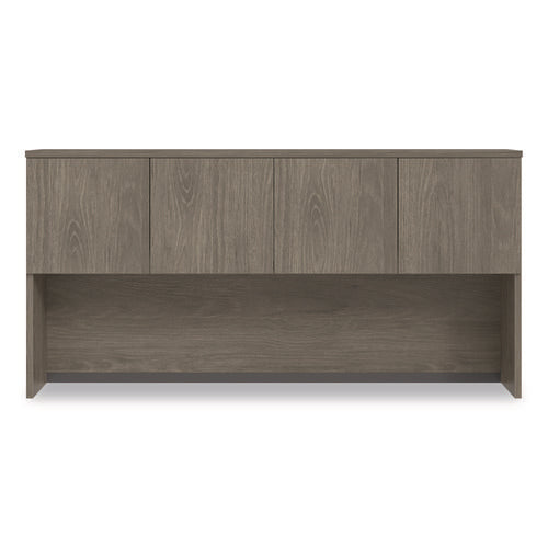 Image of Alera® Alera Seville Hutch with Doors, 4 Compartments, 72w x 16d x 36h, Walnut