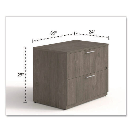 Image of Alera® Alera Seville Series Lateral File Cabinet, 2 Legal-Size File Drawers, Walnut, 36" x 24" x 29"