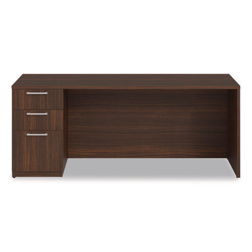 Image of Alera® Alera Seville Series Credenza with Pedestal, Left Pedestal, 72w x 24d x 29h, Mahogany