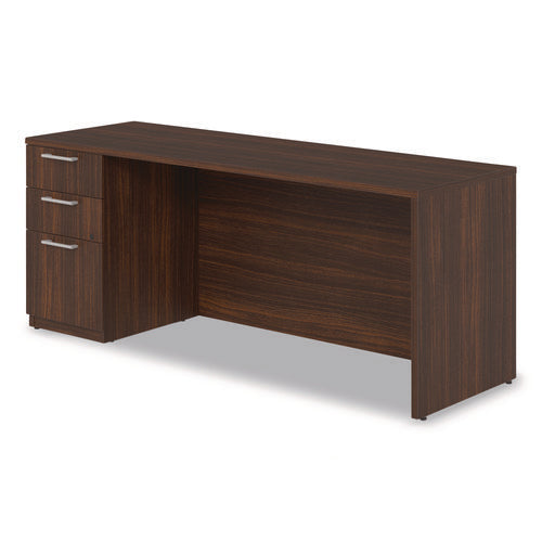 Image of Alera® Alera Seville Series Credenza with Pedestal, Left Pedestal, 72w x 24d x 29h, Mahogany