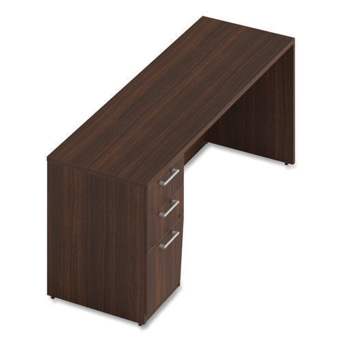 Image of Alera® Alera Seville Series Credenza with Pedestal, Left Pedestal, 72w x 24d x 29h, Mahogany