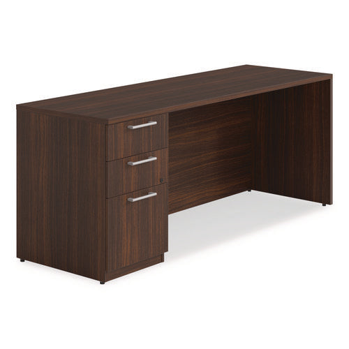 Image of Alera® Alera Seville Series Credenza with Pedestal, Left Pedestal, 72w x 24d x 29h, Mahogany