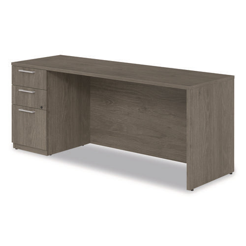 Image of Alera® Alera Seville Series Credenza with Pedestal, Left Pedestal, 72w x 24d x 29h, Walnut