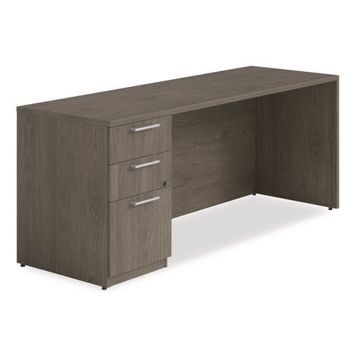 Image of Alera® Alera Seville Series Credenza with Pedestal, Left Pedestal, 72w x 24d x 29h, Walnut