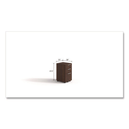 Image of Alera® Alera Seville Series Mobile Pedestal, Left/Right, 3-Drawer: Box/Box/File, Legal, Mahogany, 15" x 18" x 27"