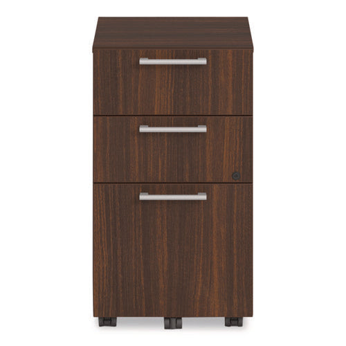 Image of Alera® Alera Seville Series Mobile Pedestal, Left/Right, 3-Drawer: Box/Box/File, Legal, Mahogany, 15" x 18" x 27"