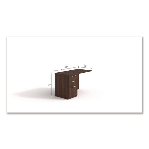 Image of Alera® Alera Seville Series Desk Return with Pedestal, Left, 48" x 24" x 29", Mahogany