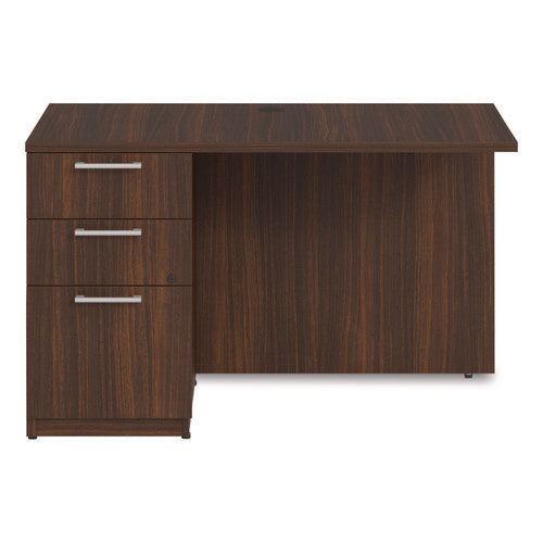 Image of Alera® Alera Seville Series Desk Return with Pedestal, Left, 48" x 24" x 29", Mahogany