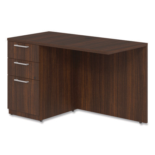 Image of Alera® Alera Seville Series Desk Return with Pedestal, Left, 48" x 24" x 29", Mahogany