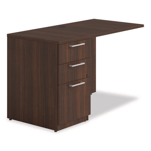Image of Alera® Alera Seville Series Desk Return with Pedestal, Left, 48" x 24" x 29", Mahogany