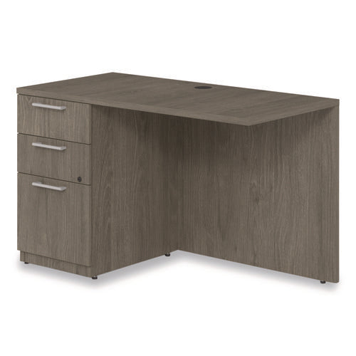 Image of Alera® Alera Seville Series Desk Return with Pedestal, Left, 48" x 24" x 29", Walnut