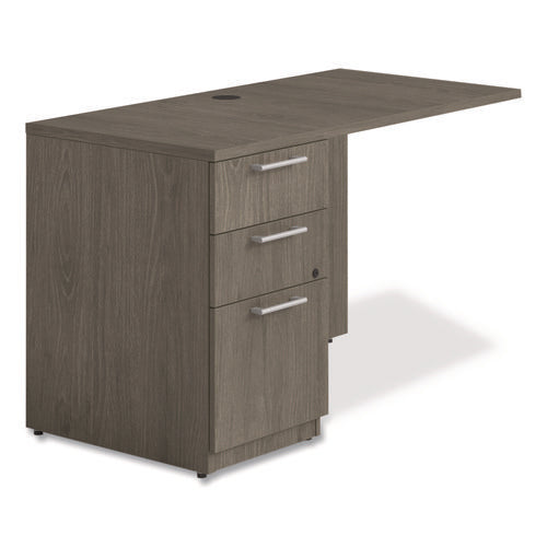 Image of Alera® Alera Seville Series Desk Return with Pedestal, Left, 48" x 24" x 29", Walnut