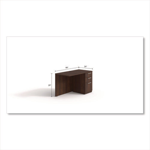 Image of Alera® Alera Seville Series Desk Return with Pedestal, Right, 48" x 24" x 29", Mahogany