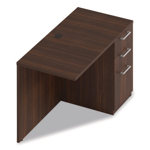 Image of Alera® Alera Seville Series Desk Return with Pedestal, Right, 48" x 24" x 29", Mahogany