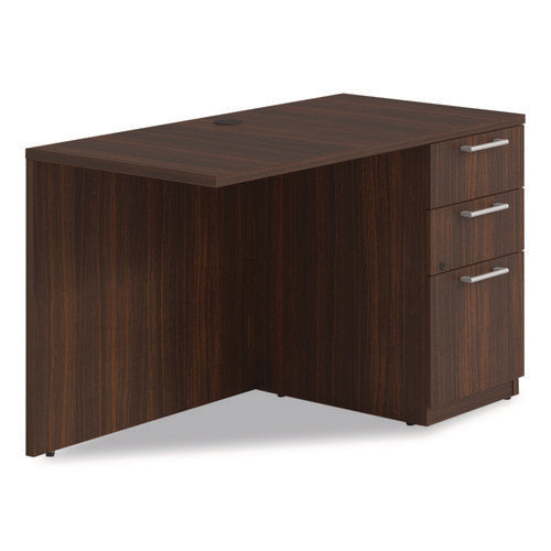Image of Alera® Alera Seville Series Desk Return with Pedestal, Right, 48" x 24" x 29", Mahogany