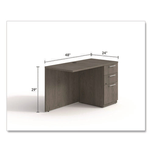 Image of Alera® Alera Seville Series Desk Return with Pedestal, Right, 48" x 24" x 29", Walnut