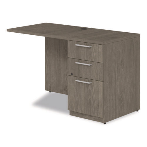 Image of Alera® Alera Seville Series Desk Return with Pedestal, Right, 48" x 24" x 29", Walnut