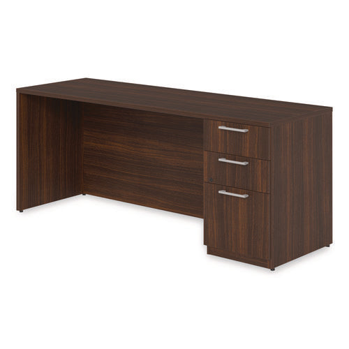 Image of Alera® Alera Seville Series Credenza with Pedestal, Right Pedestal, 72w x 24d x 29h, Mahogany