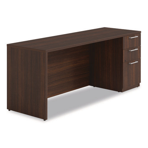 Image of Alera® Alera Seville Series Credenza with Pedestal, Right Pedestal, 72w x 24d x 29h, Mahogany