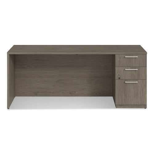 Image of Alera® Alera Seville Series Credenza with Pedestal, Right Pedestal, 72w x 24d x 29h, Walnut