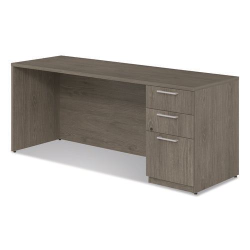 Image of Alera® Alera Seville Series Credenza with Pedestal, Right Pedestal, 72w x 24d x 29h, Walnut