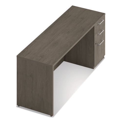 Image of Alera® Alera Seville Series Credenza with Pedestal, Right Pedestal, 72w x 24d x 29h, Walnut