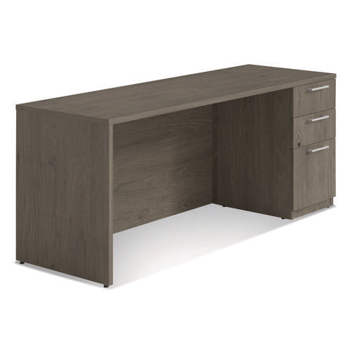 Image of Alera® Alera Seville Series Credenza with Pedestal, Right Pedestal, 72w x 24d x 29h, Walnut