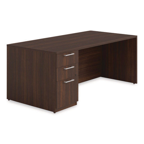 Image of Alera® Alera Seville Series Single Pedestal Desk, Left Pedestal, 72" x 36" x 29", Mahogany