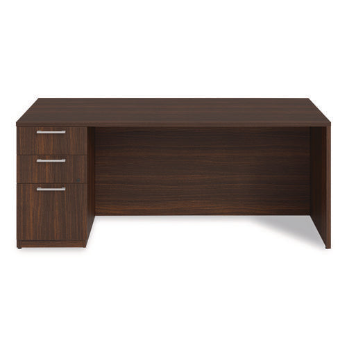 Image of Alera® Alera Seville Series Single Pedestal Desk, Left Pedestal, 72" x 36" x 29", Mahogany