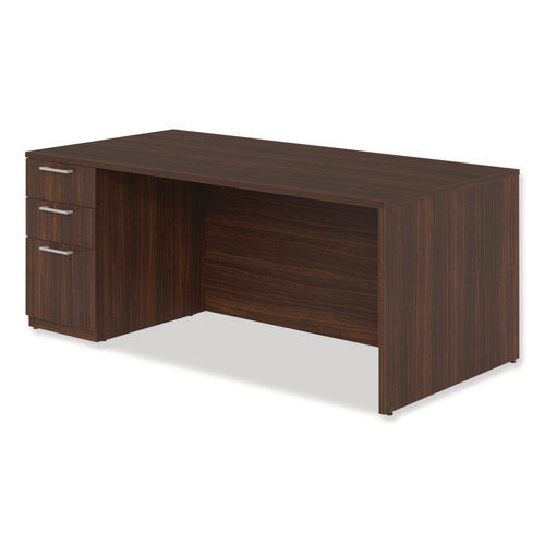 Image of Alera® Alera Seville Series Single Pedestal Desk, Left Pedestal, 72" x 36" x 29", Mahogany
