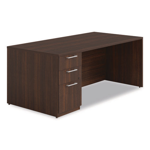 Image of Alera® Alera Seville Series Single Pedestal Desk, Left Pedestal, 72" x 36" x 29", Mahogany