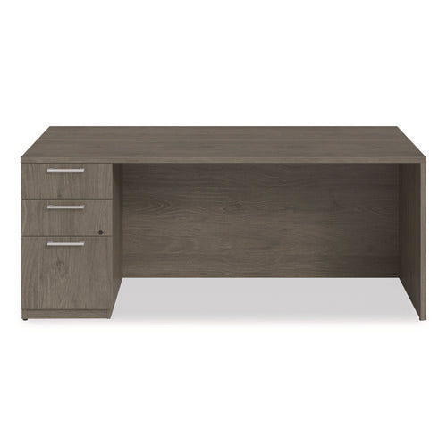 Image of Alera® Alera Seville Series Single Pedestal Desk, Left Pedestal, 72" x 36" x 29", Walnut