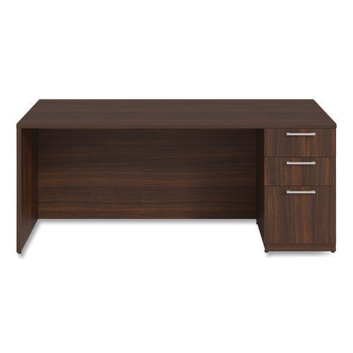 Image of Alera® Alera Seville Series Single Pedestal Desk, Right Pedestal, 72" x 36" x 29", Mahogany