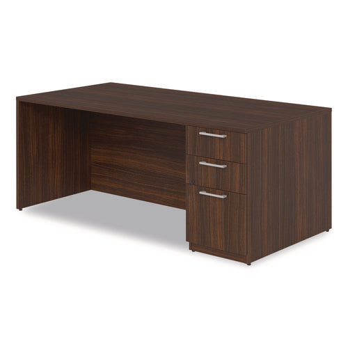 Image of Alera® Alera Seville Series Single Pedestal Desk, Right Pedestal, 72" x 36" x 29", Mahogany