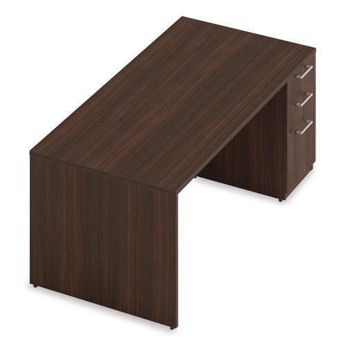 Image of Alera® Alera Seville Series Single Pedestal Desk, Right Pedestal, 72" x 36" x 29", Mahogany