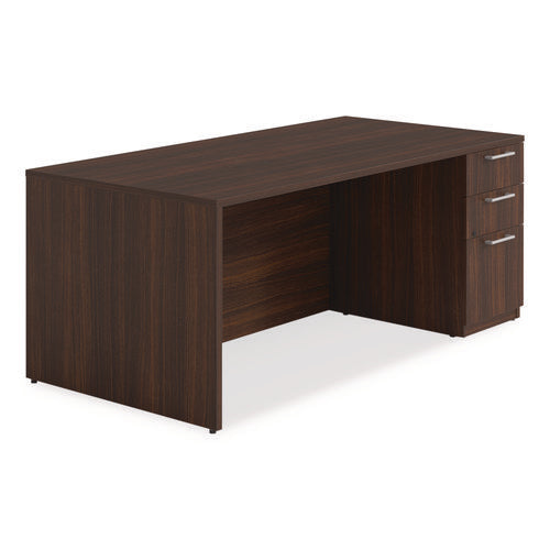 Image of Alera® Alera Seville Series Single Pedestal Desk, Right Pedestal, 72" x 36" x 29", Mahogany