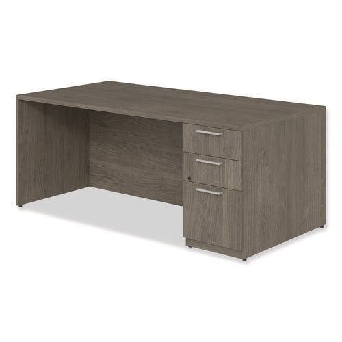 Image of Alera® Alera Seville Series Single Pedestal Desk, Right Pedestal, 72" x 36" x 29", Walnut