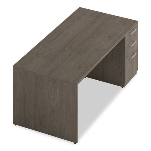 Image of Alera® Alera Seville Series Single Pedestal Desk, Right Pedestal, 72" x 36" x 29", Walnut